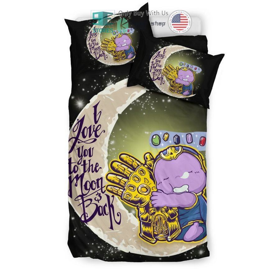 i love you to the moon back cute thanos bedding set 2 74026