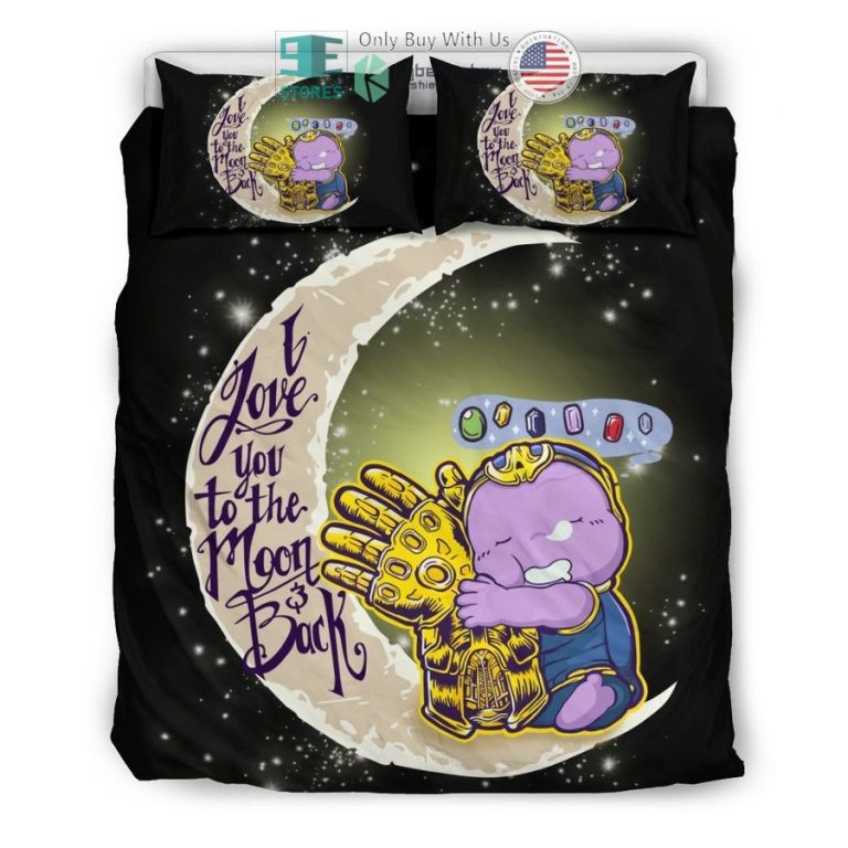 i love you to the moon back cute thanos bedding set 3 5816