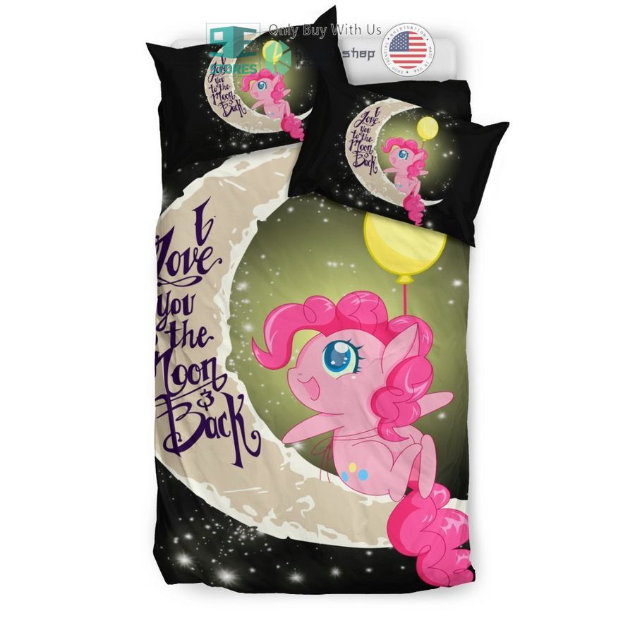 i love you to the moon back pony unicorn bedding set 2 4378
