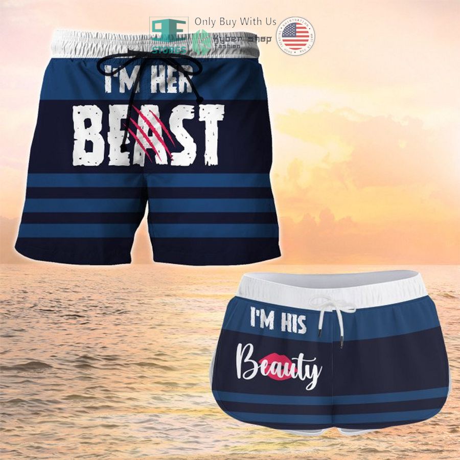 im her beast im his beauty couple shorts 1 92751