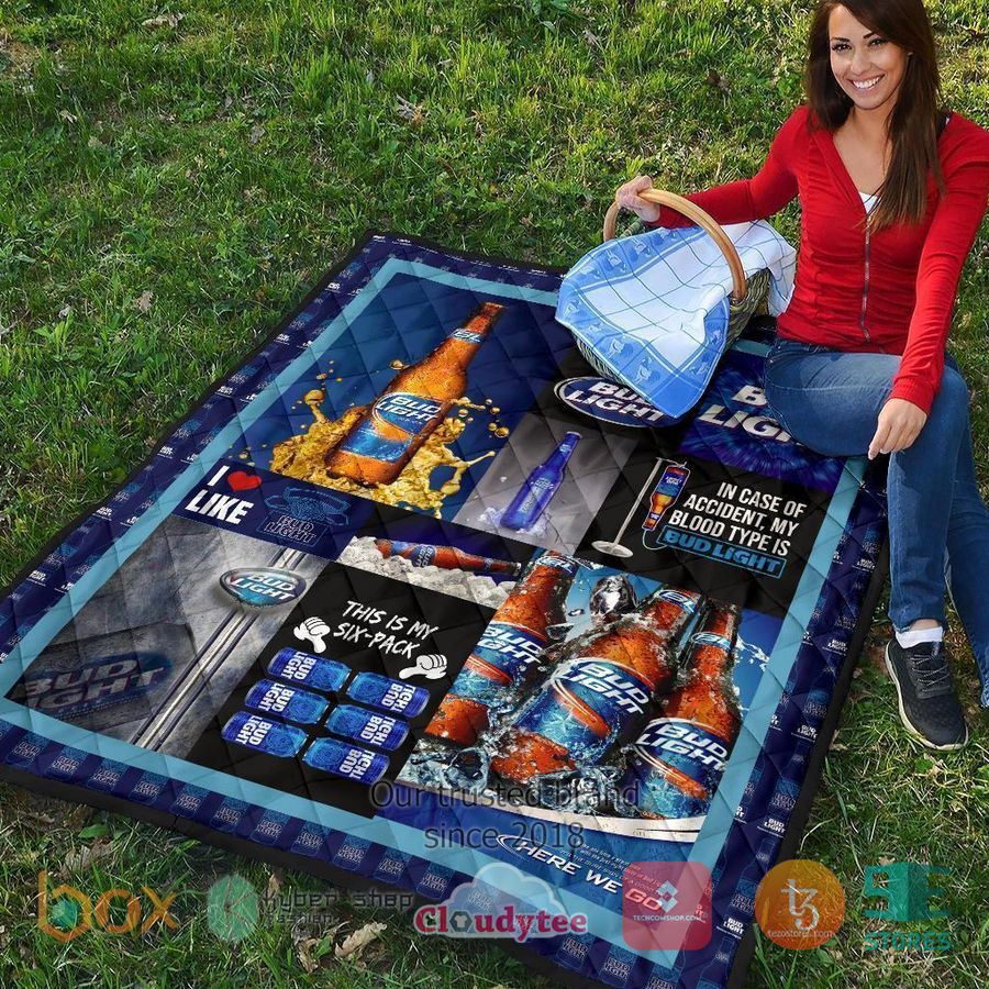 in case of accident my blood type is bud light quilt blanket 6 83281