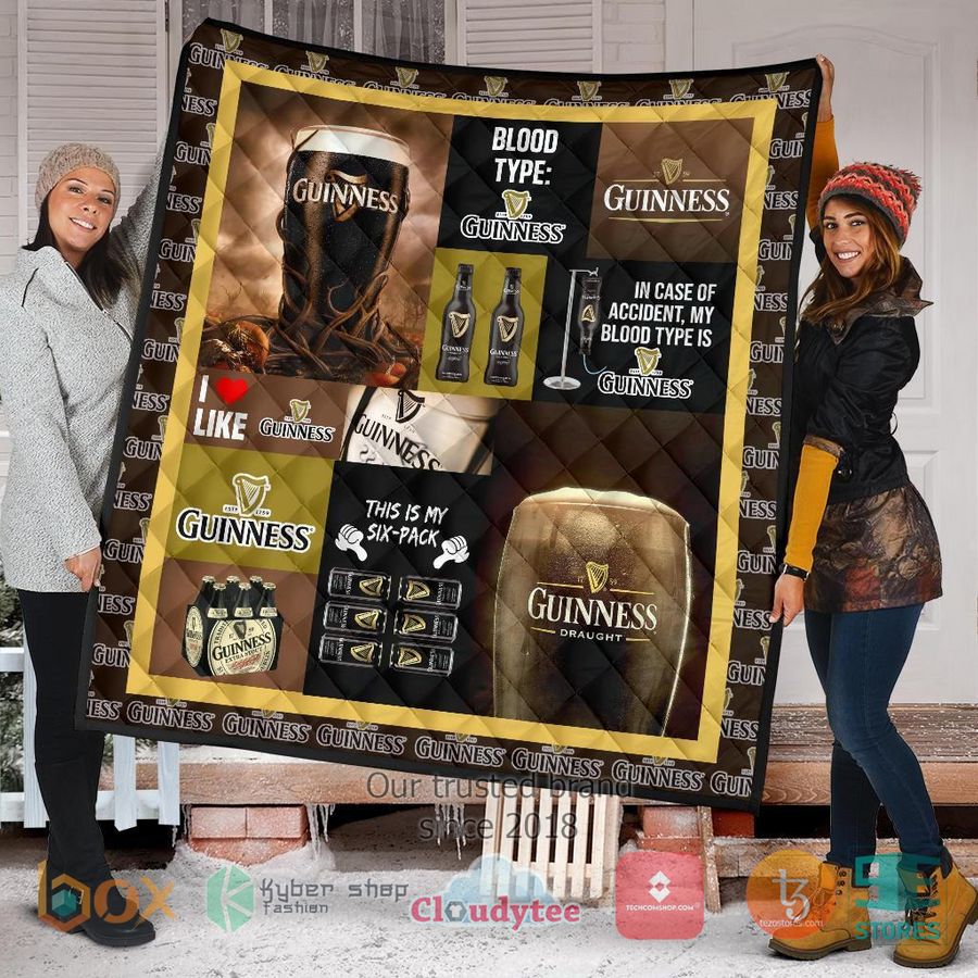 in case of accident my blood types is guinness quilt blanket 2 53534