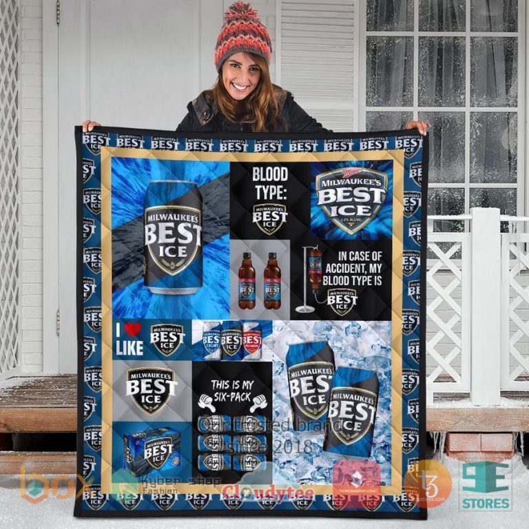 in case of accident my blood types is milwaukees best ice quilt blanket 3 50123