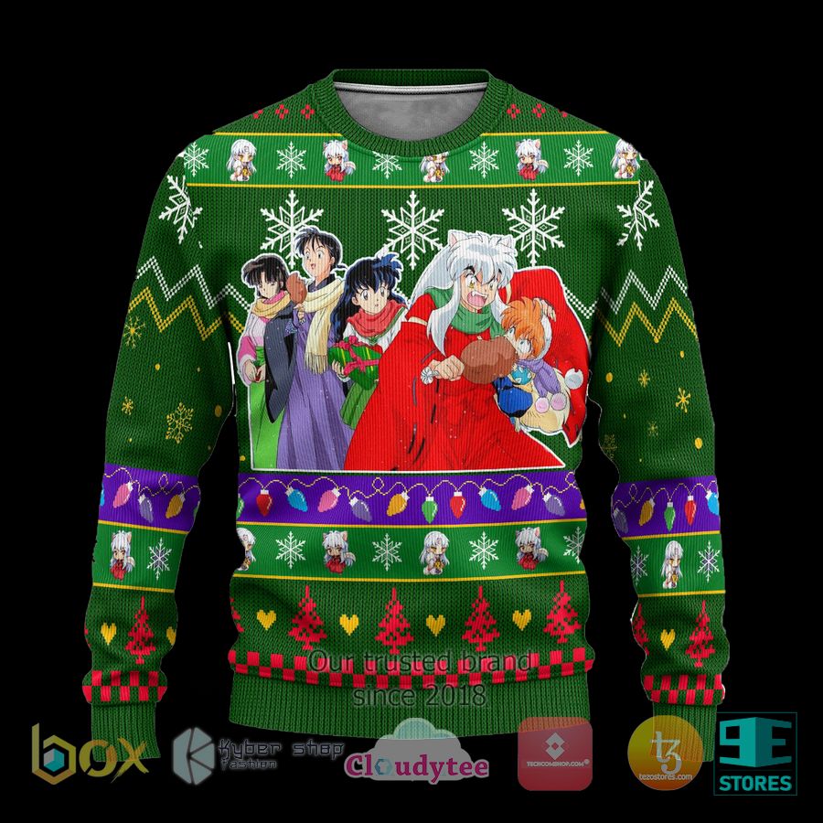 inuyasha anime inuyasha xmas ugly christmas sweater 1 72384