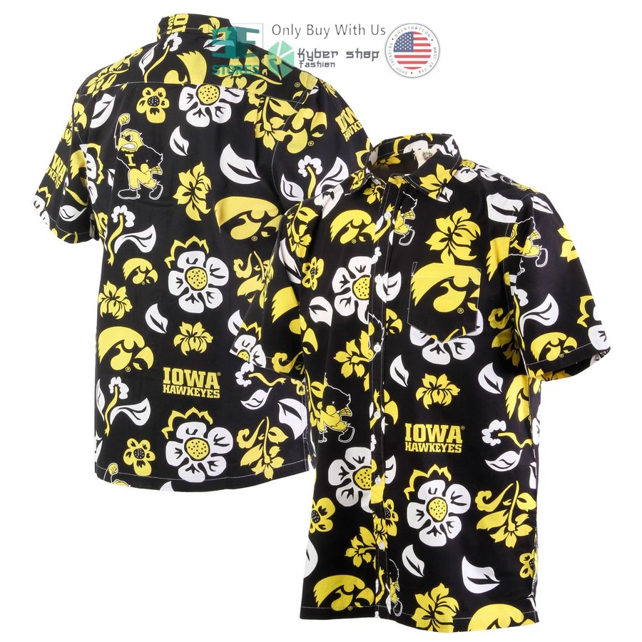 iowa hawkeyes wes willy floral black hawaiian shirt 1 56872