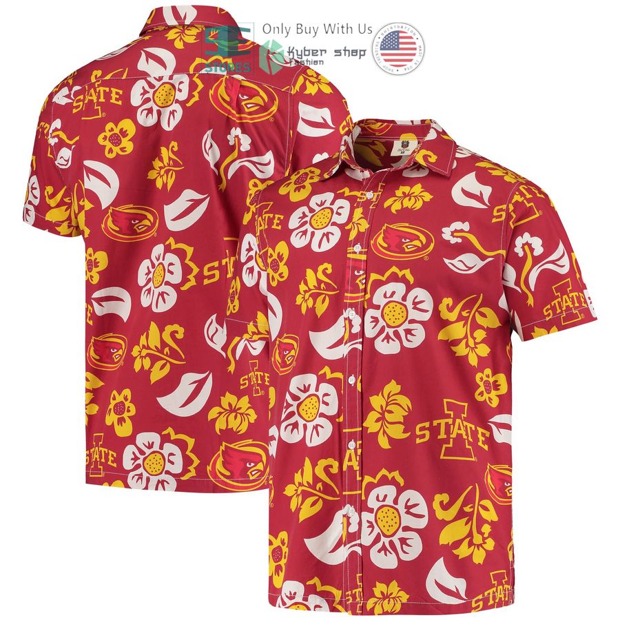 iowa state cyclones wes willy floral cardinal hawaiian shirt 1 21898