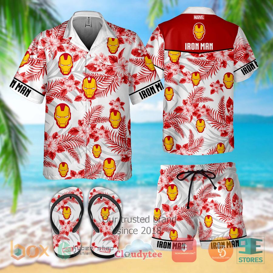 iron man tony stark hawaiian shirt shorts 1 54043