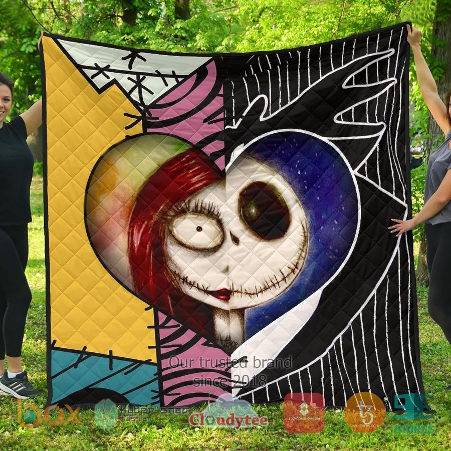 jack sally love half face mixed quilt blanket 1 14604