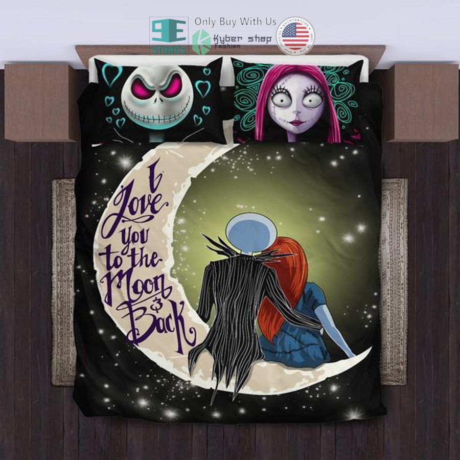jack skellington and sally i love you to the moon back bedding set 1 44565