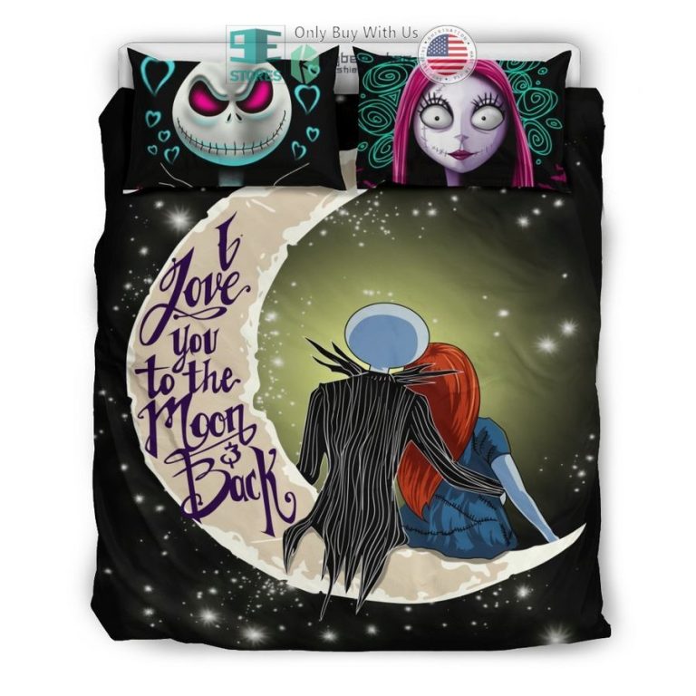 jack skellington and sally i love you to the moon back bedding set 3 2243