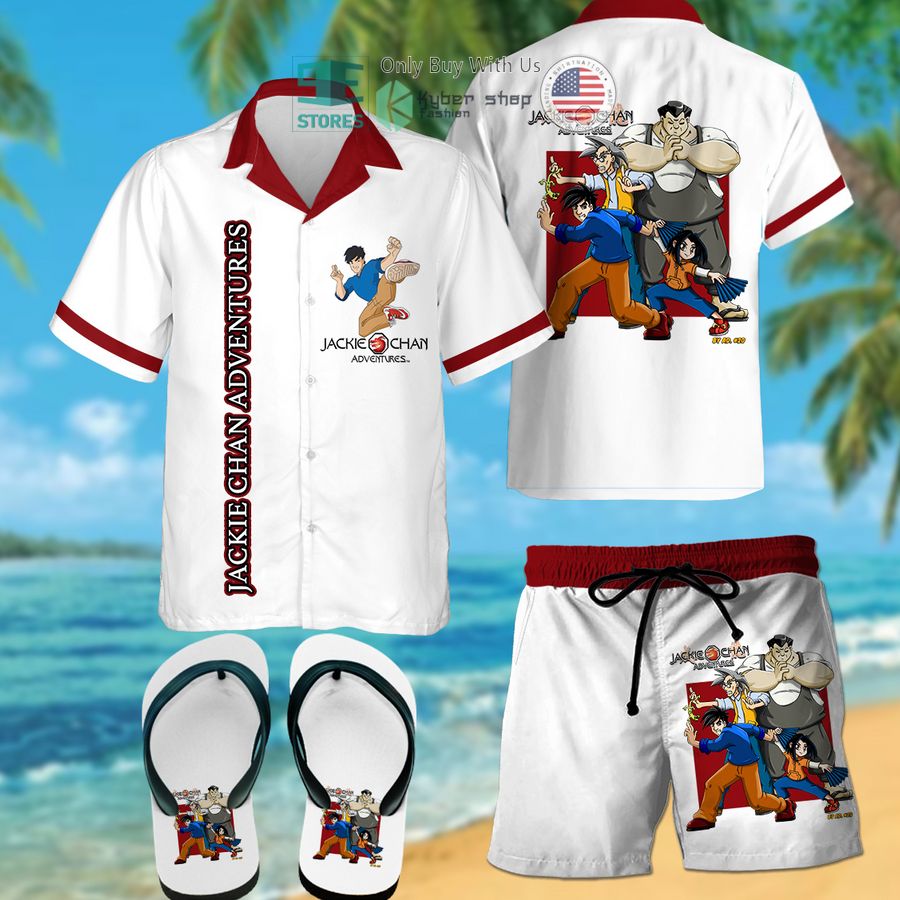 jackie chan adventures hawaiian shirt shorts 1 95238