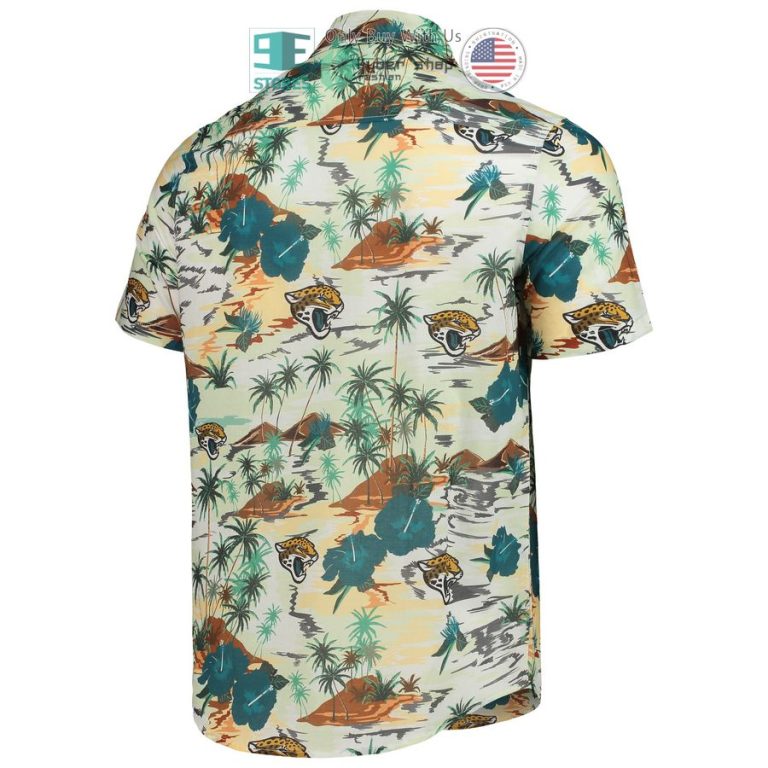 jacksonville jaguars foco paradise floral cream hawaiian shirt 3 55609