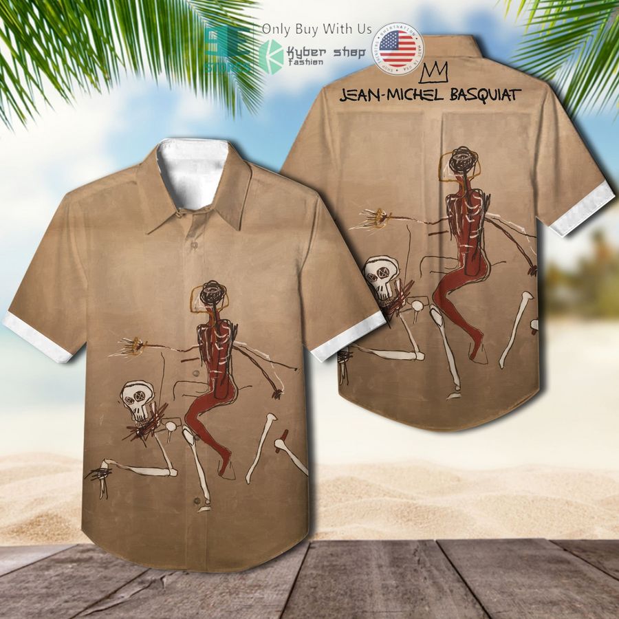 jean michel basquiat riding with death hawaiian shirt 1 71770