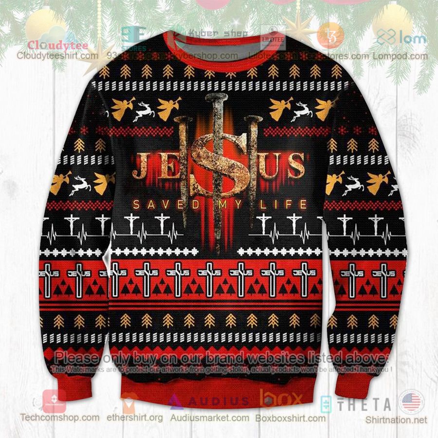 jesus saved my life christmas sweatshirt sweater 1 94237