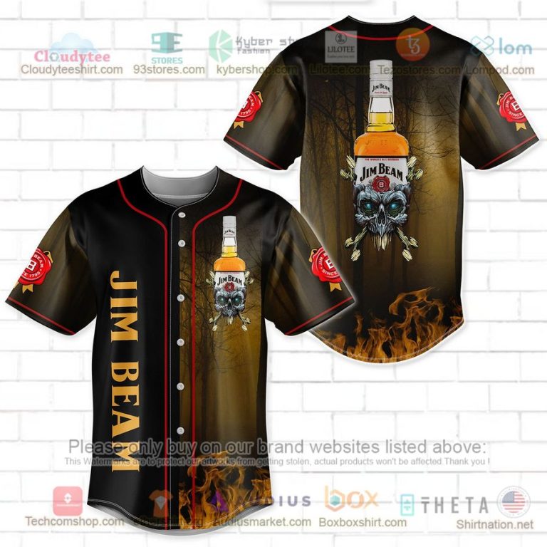 jim beam skull head baseball jersey 1 15089