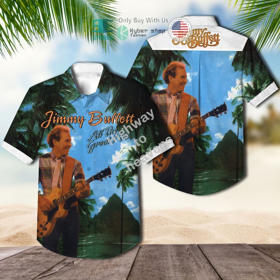 jimmy buffett all the great hits album hawaiian shirt 1 33811