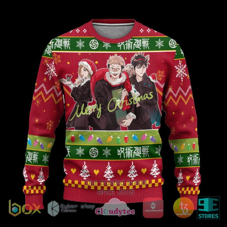 jujutsu kaisen xmas ugly christmas sweater 1 81343