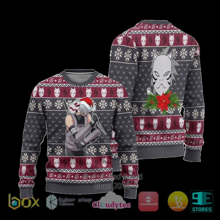 kakashi anbu naruto anime xmas ugly christmas sweater 3 32153