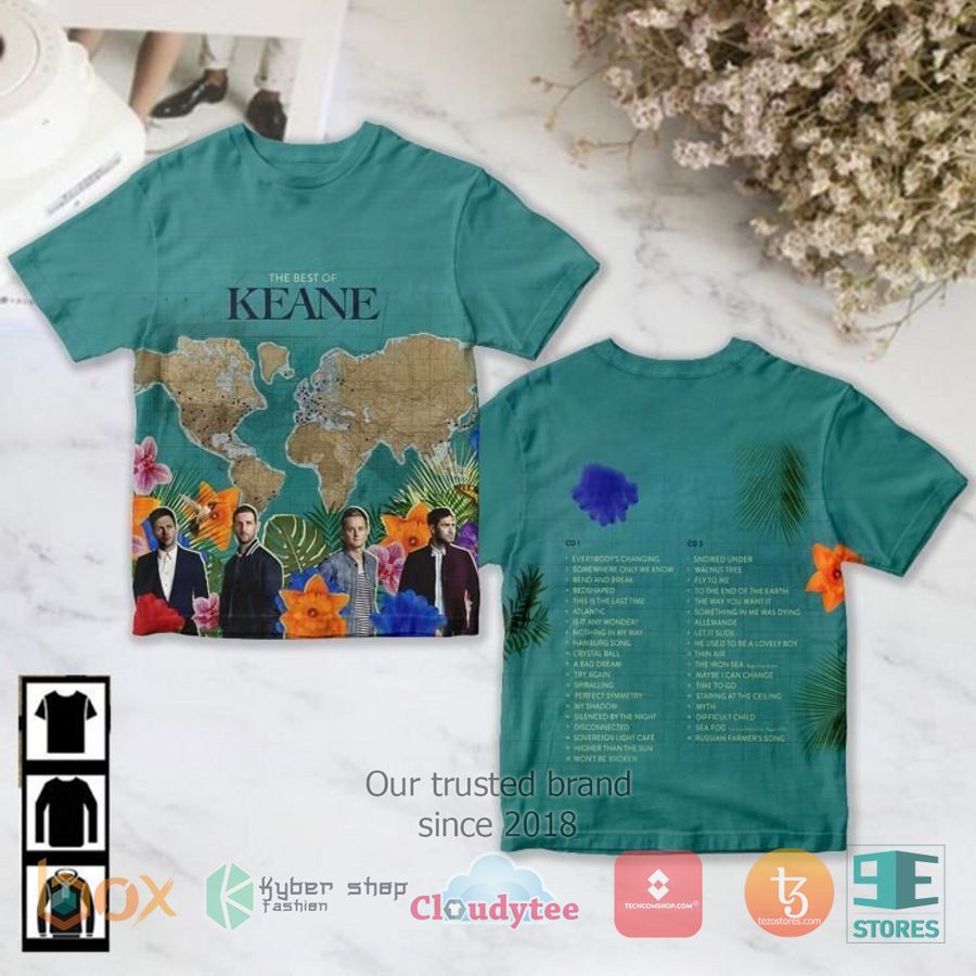 keane band the best of keane album 3d t shirt 1 10016