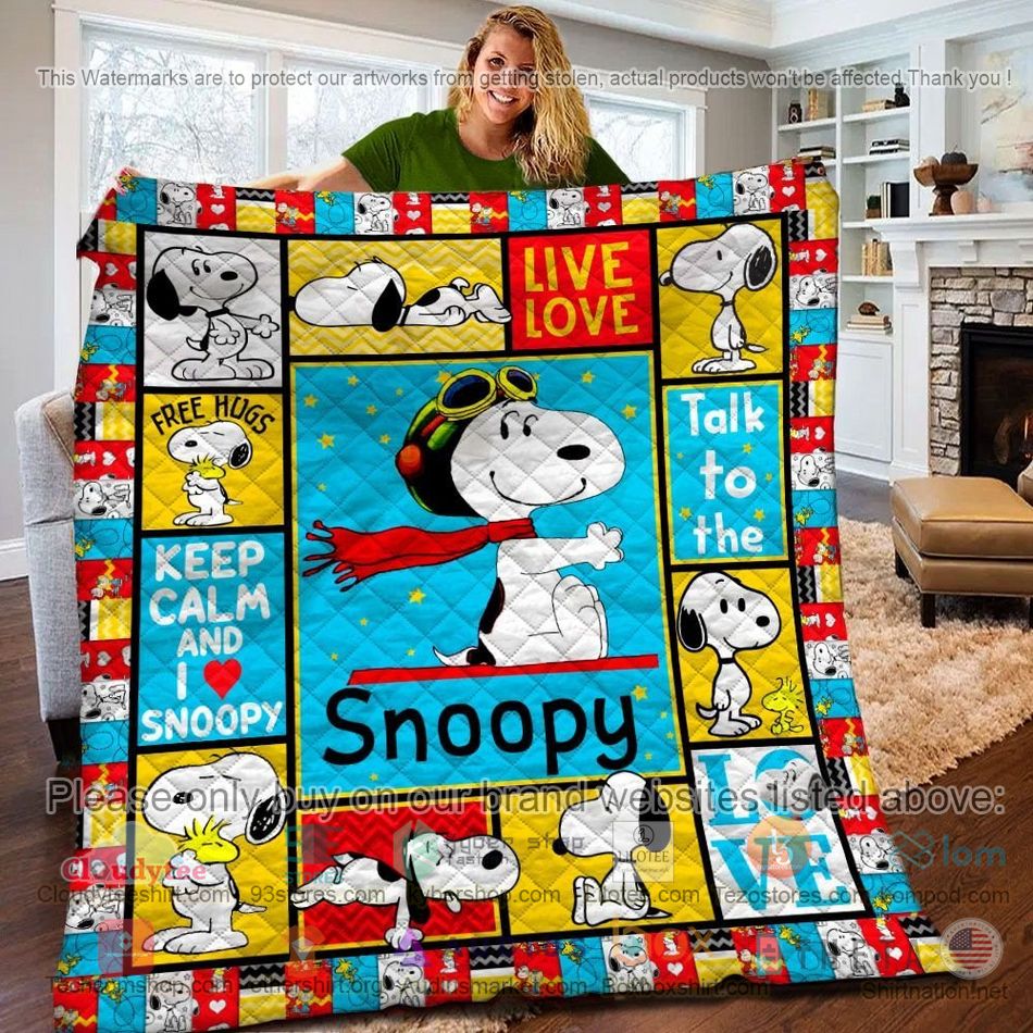 keep calm and i love snoopy quilt 1 69588