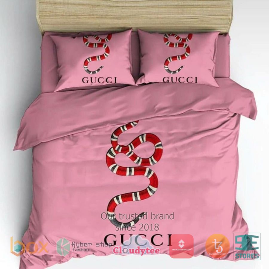 kingsnake gucci pink bedding set 1 11240