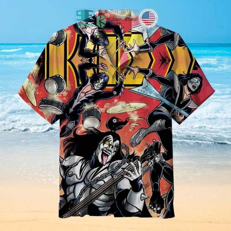 kiss band cartoon hawaiian shirt 1 44408