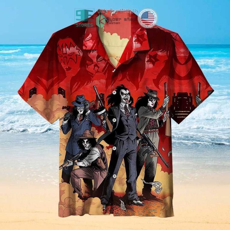 kiss band cartoon vest hawaiian shirt 1 85889