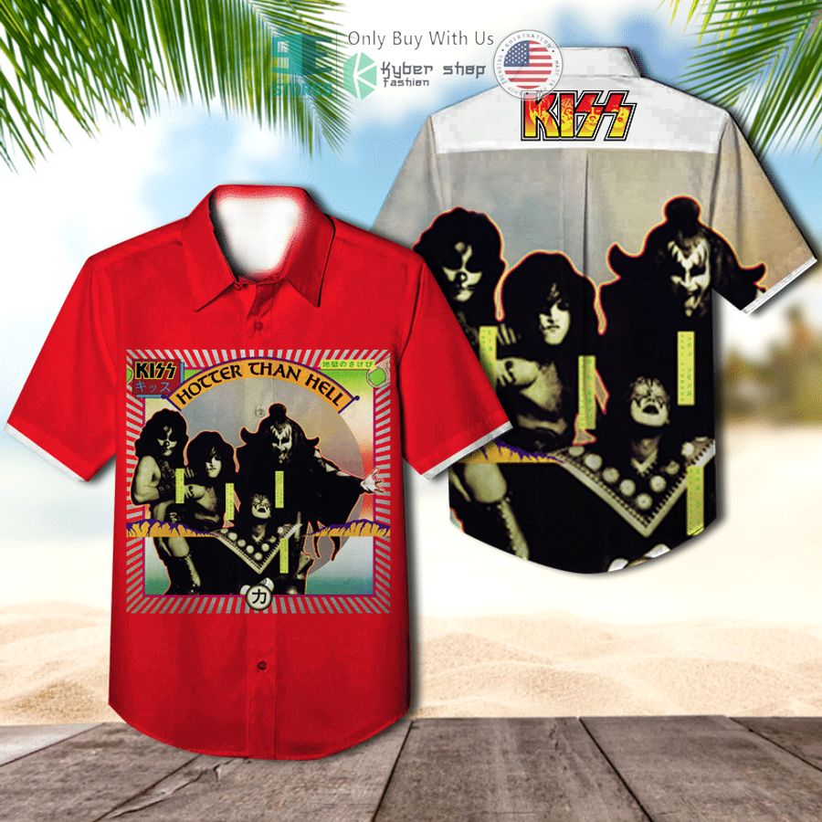 kiss band hotter than hell album hawaiian shirt 1 58893