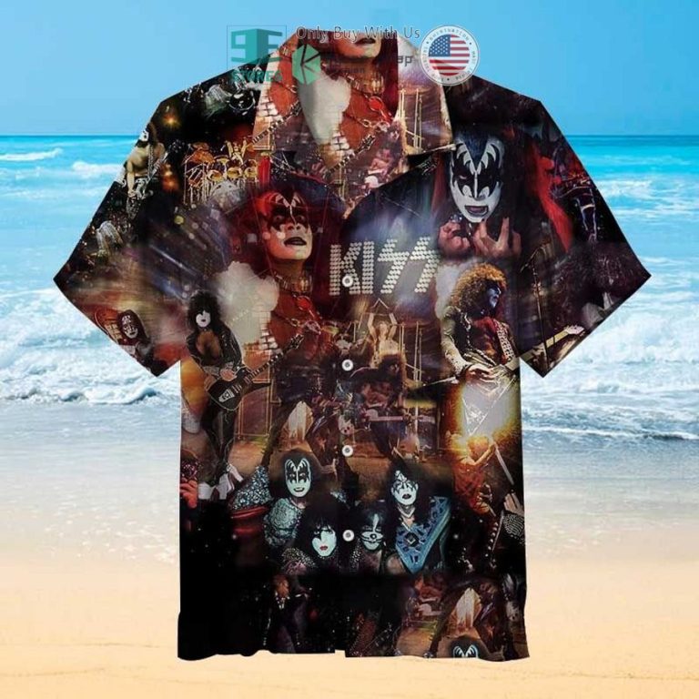 kiss band live black hawaiian shirt 1 51738