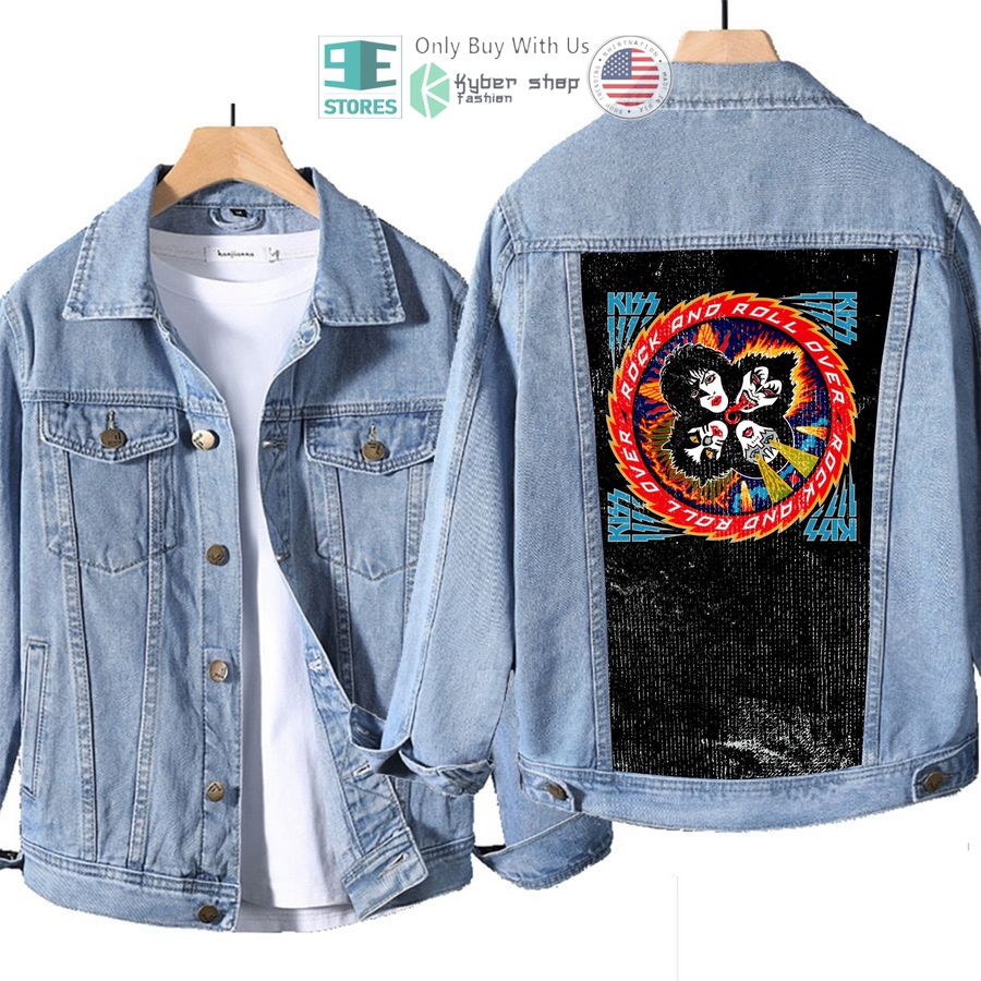 kiss band rock and roll over album denim jacket 1 54240