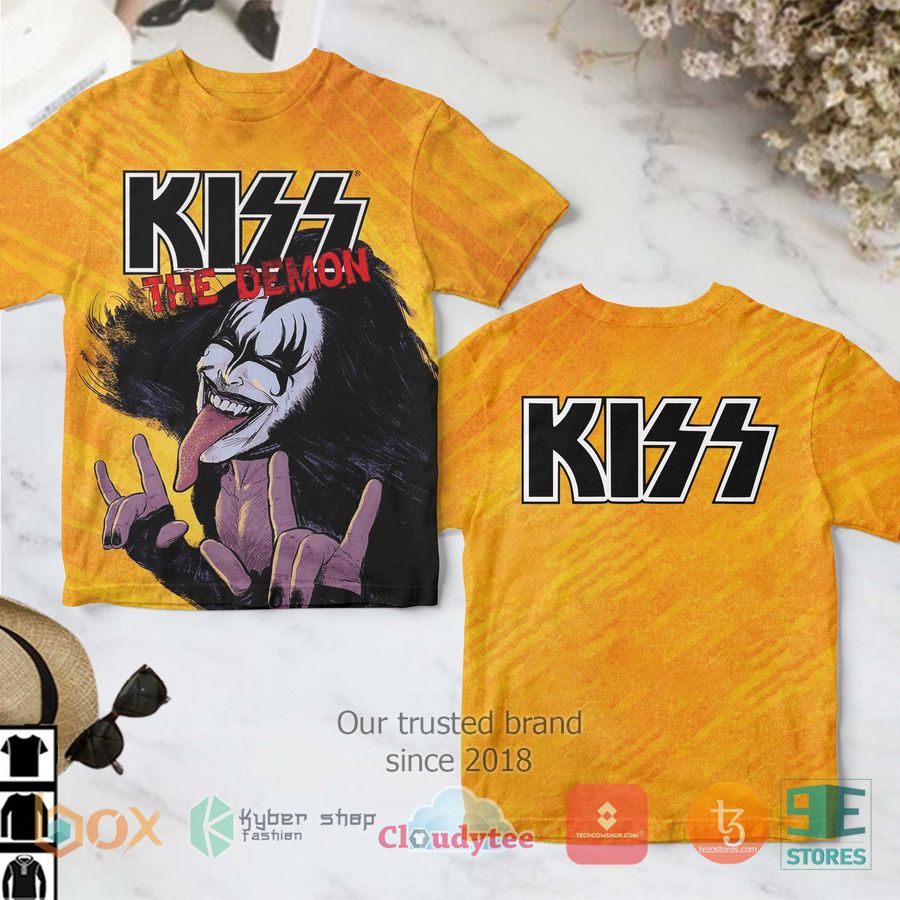 kiss band the demon yellow 3d t shirt 1 14359