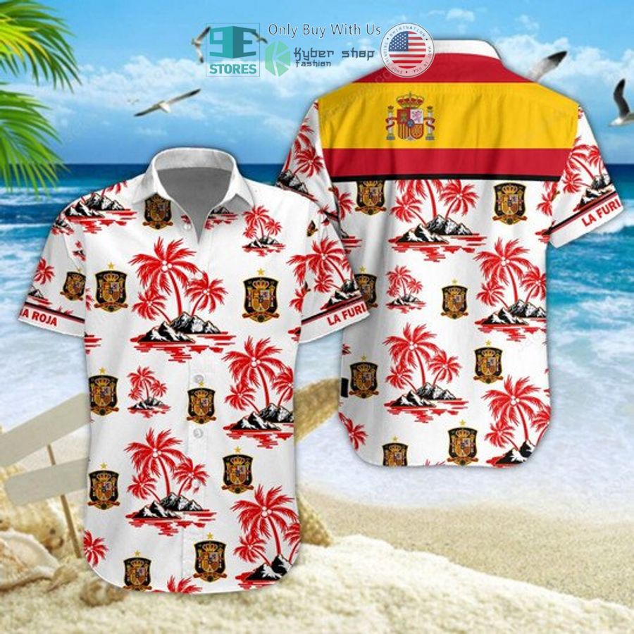 la furia roja spain national football team hawaiian shirt shorts 1 64198