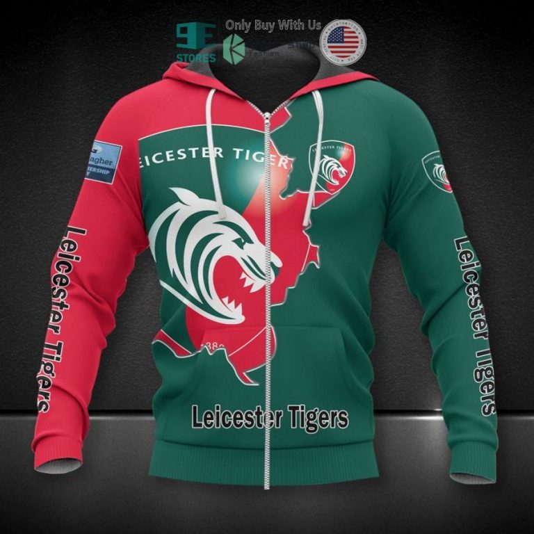 leicester tigers green red 3d shirt hoodie 3 6507