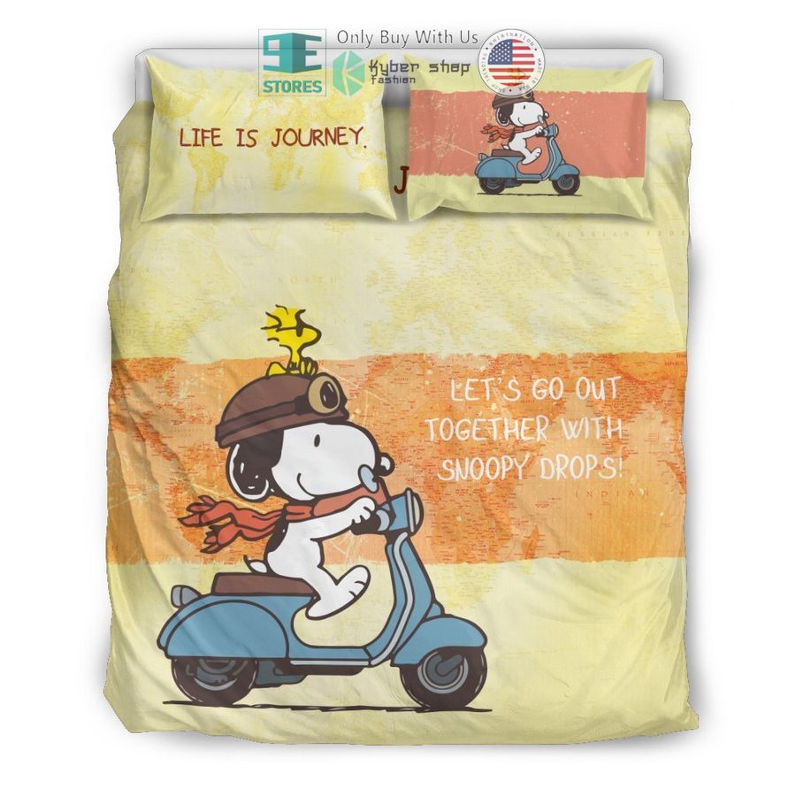 lets go out together with snoopy drops bedding set 1 29228