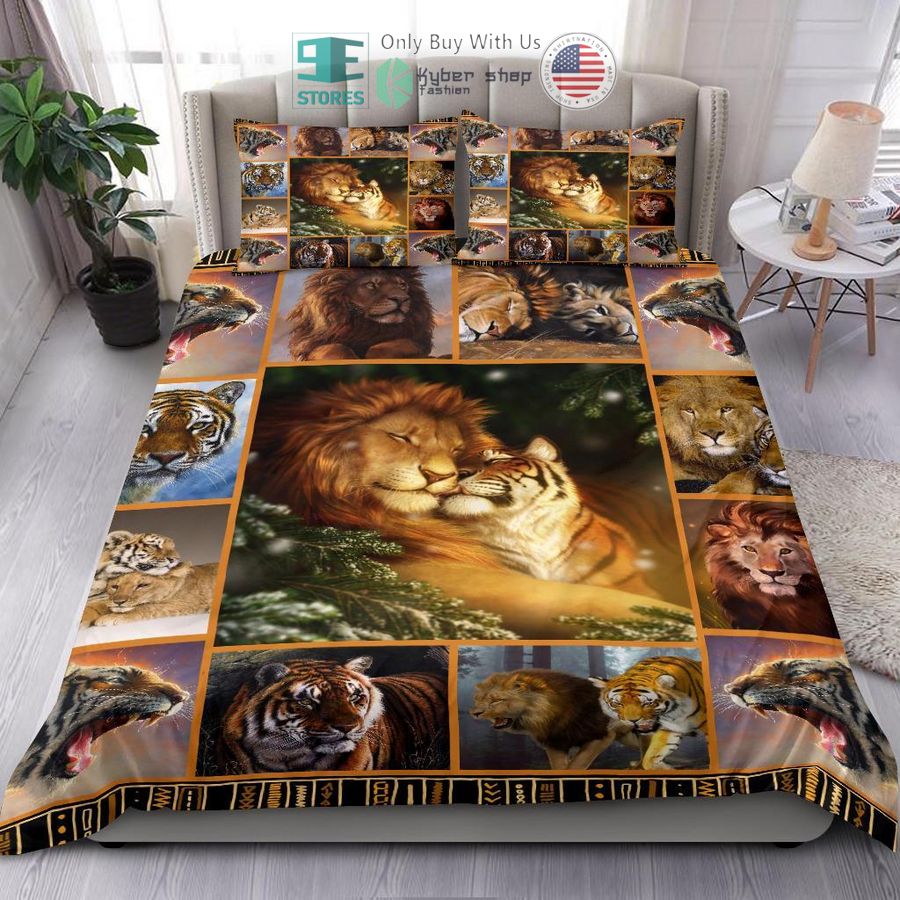 lion and tiger bedding set 1 33033