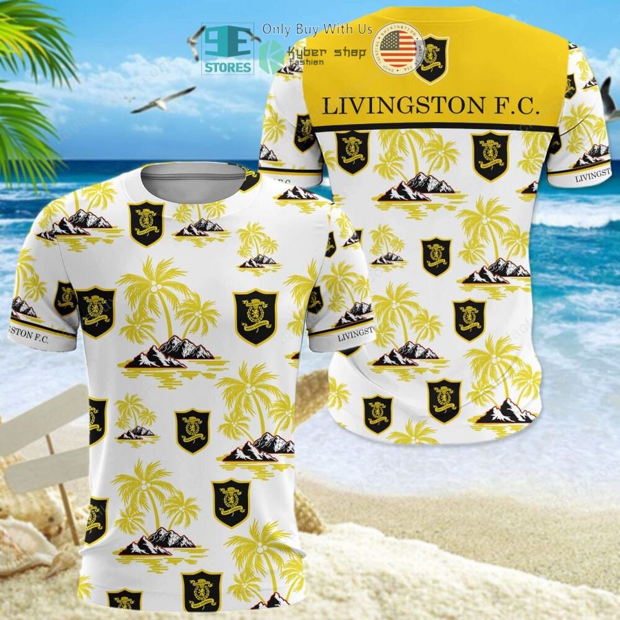livingston football club yellow hawaii shirt shorts 8 30121