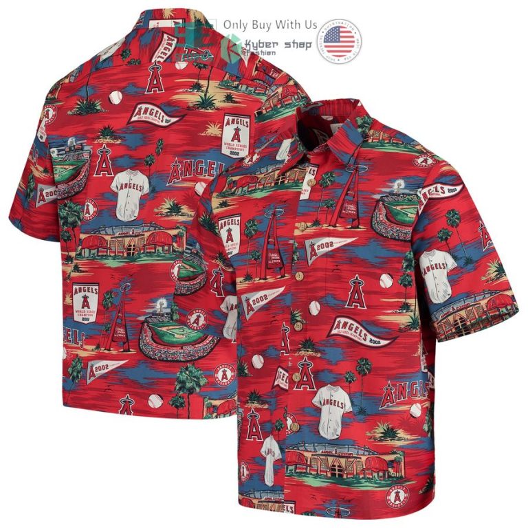 los angeles angels reyn spooner scenic red hawaiian shirt 1 80892