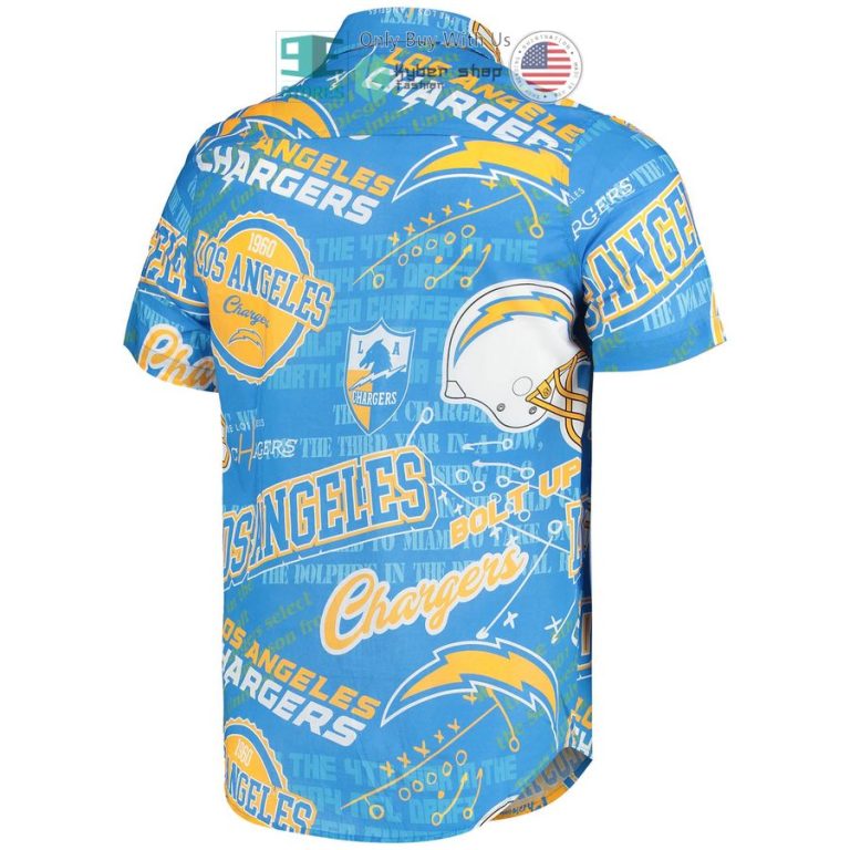 los angeles chargers foco thematic powder blue hawaiian shirt 3 76065