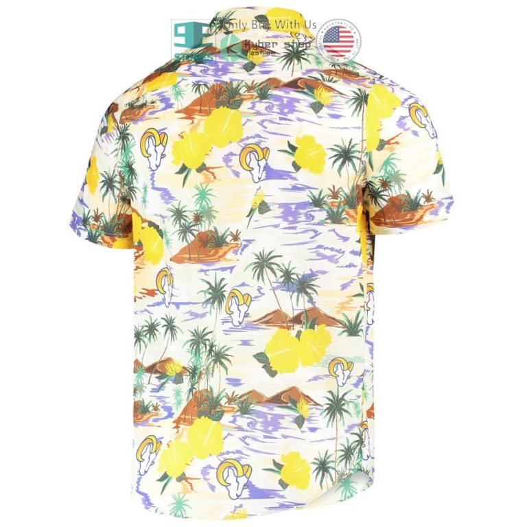 los angeles rams foco paradise floral cream hawaiian shirt 3 71441