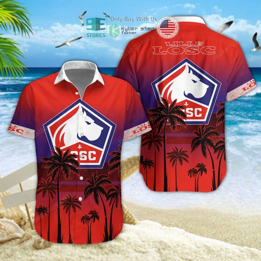 losc lille palm tree hawaiian shirt shorts 1 7197