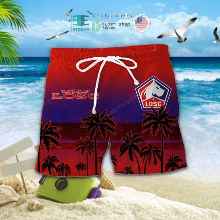 losc lille palm tree hawaiian shirt shorts 2 98743