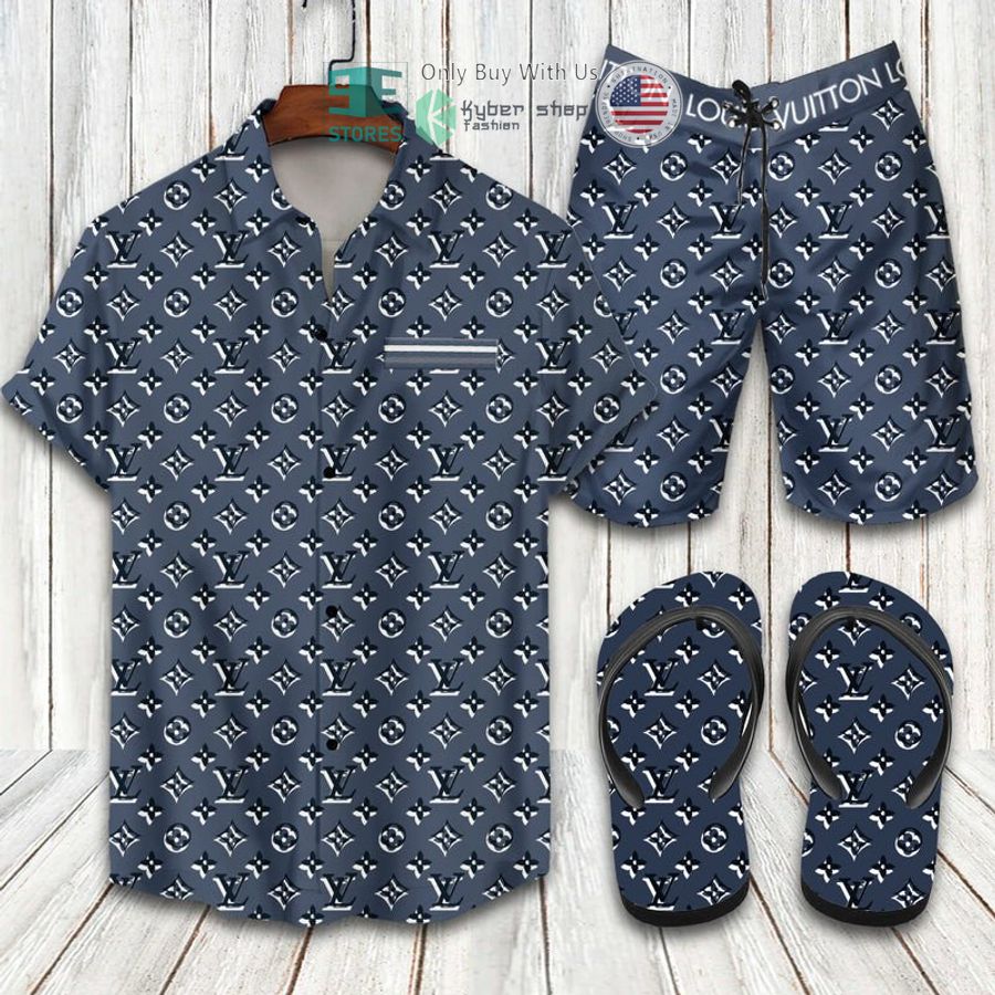 louis vuitton blue color hawaii shirt shorts 1 41470