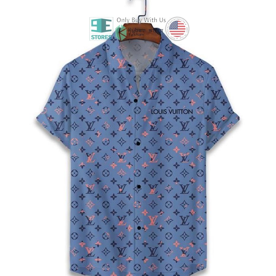louis vuitton blue hawaii shirt shorts 2 97174