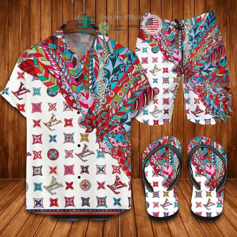 louis vuitton colors hawaii shirt shorts 1 98852