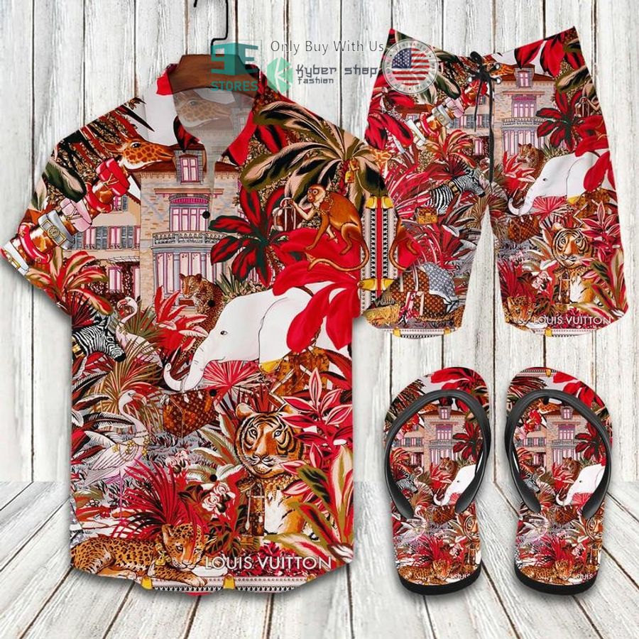 louis vuitton elephant hawaii shirt shorts 1 11221