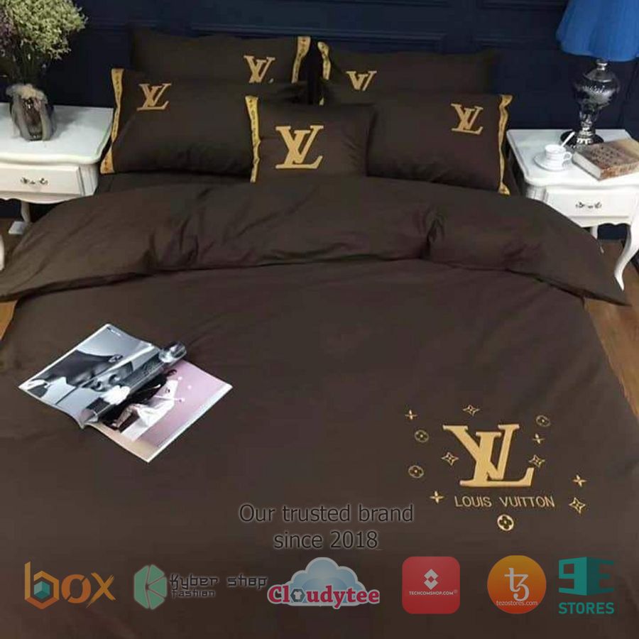 louis vuitton luxury french fashion brown bedding set 1 31160