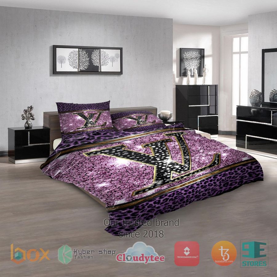 louis vuitton luxury french pink leopard bedding set 1 46071