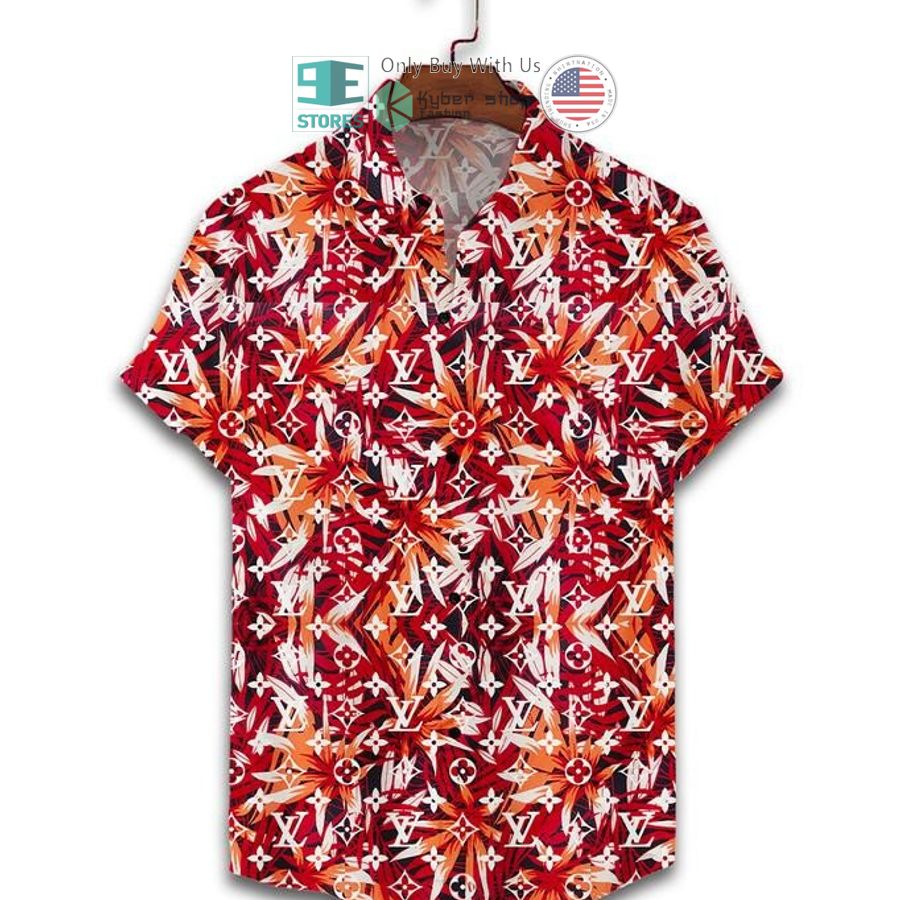 louis vuitton red white hawaii shirt shorts 2 12642