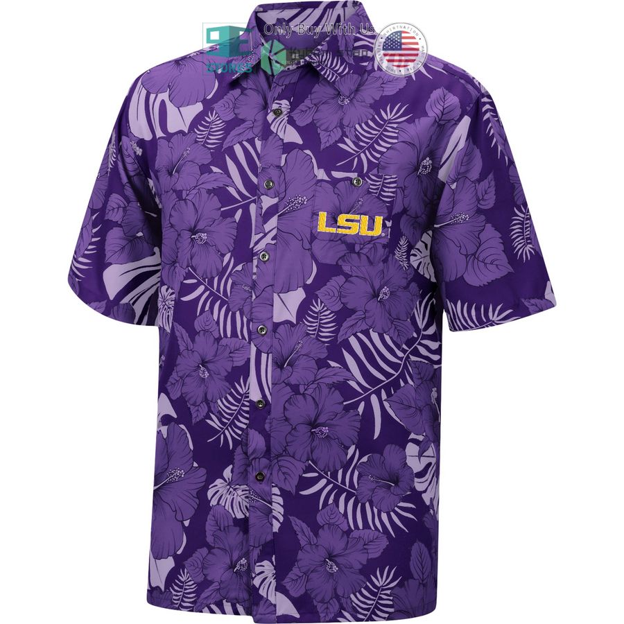 lsu tigers colosseum the dude camp purple hawaiian shirt 2 27488