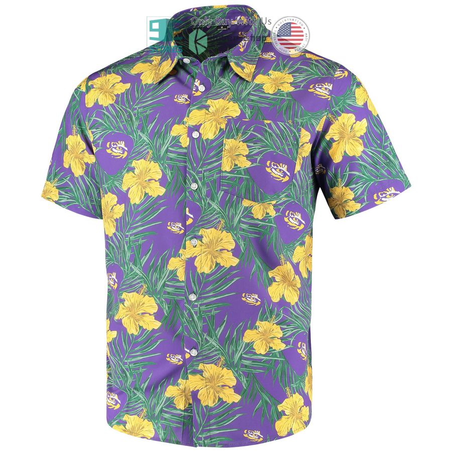 lsu tigers floral purple hawaiian shirt 2 77564